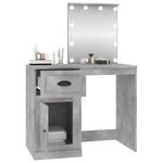 vidaXL Coiffeuse avec LED gris béton 90x50x132 5 cm bois d'ingénierie