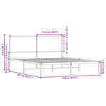 vidaXL Cadre de lit en métal sans matelas chêne sonoma 150x200 cm