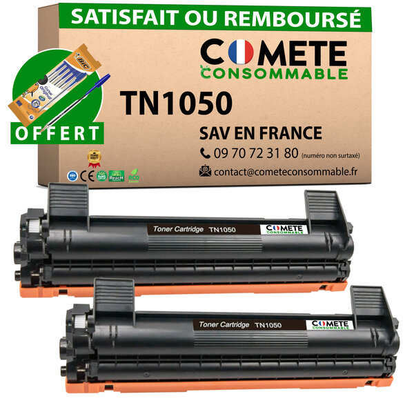 TN1050 - 2 Toners compatibles Brother TN1050 Noir - Entreprise française
