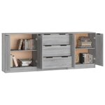 vidaXL Buffets 3 Pièces Sonoma gris Bois d'ingénierie