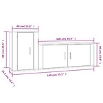 vidaXL Ensemble de meubles TV 2 Pièces blanc brillant bois d'ingénierie