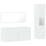 vidaXL Ensemble de meubles salle de bain 3 Pièces blanc bois d'ingénierie