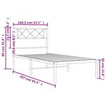 vidaXL Cadre de lit métal sans matelas et tête de lit blanc 100x200 cm