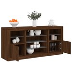 vidaXL Buffet avec lumières LED chêne marron 142 5x37x67 cm