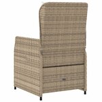 vidaXL Chaises inclinables de jardin lot de 2 beige résine tressée