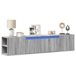 vidaXL Meuble TV mural avec LED sonoma gris 180x31x39 5 cm