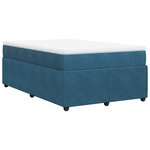 vidaXL Sommier à lattes de lit et matelas Bleu foncé 120x200cm Velours