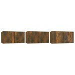 vidaXL Meubles TV suspendus 3 Pièces Chêne fumé 60x30x30 cm