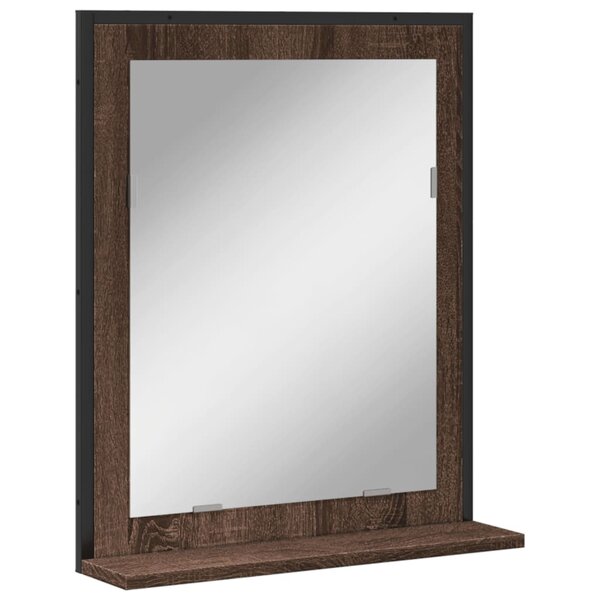 vidaXL Miroir de salle de bain et étagère chêne marron bois ingénierie