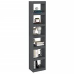 vidaXL Bibliothèque/Séparateur de pièce Gris 40x30x199 cm Pin massif