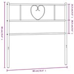 vidaXL Tête de lit métal noir 75 cm