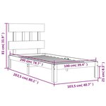 vidaXL Cadre de lit sans matelas blanc 100x200 cm bois de pin massif