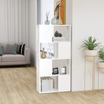 vidaXL Bibliothèque/Séparateur de pièce blanc bois d'ingénierie