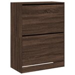 vidaXL Armoire à chaussures 2 tiroirs rabattables chêne marron