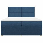 vidaXL Sommier à lattes de lit avec matelas Bleu 200x200 cm Tissu