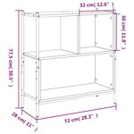 vidaXL Bibliothèque chêne sonoma 72x28x77 5 cm bois d'ingénierie