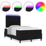 vidaXL Lit box spring avec matelas & LED Noir 120x190 cm Tissu