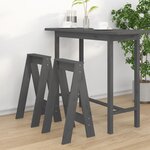 vidaXL Tabourets lot de 2 gris 40x40x75 cm bois massif de pin