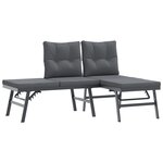 vidaXL Ensemble de bancs de jardin avec coussins 9 Pièces noir