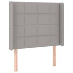 vidaXL Sommier à lattes de lit matelas LED Gris clair 90x200cm Tissu