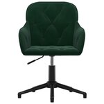 Chaise fauteuil siège pivotante de bureau informatique étude foncé velours vert 02_0024188