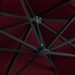 vidaXL Parasol déporté avec lumières LED Rouge bordeaux 400x300 cm