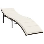 vidaXL Chaises longues lot de 2 avec table marron résine tressée