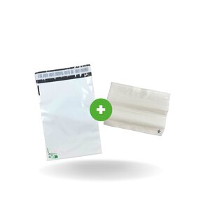 Kit colis Vinted - 10 enveloppes plastique N°1 (170x230 mm) + 10 pochettes porte-documents