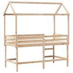 vidaXL Lit superposé avec échelle et toit sans matelas 90x200 cm