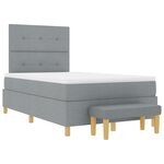 vidaXL Lit à Sommier avec Matelas & Banc Gris Clair 120x190 cm Tissu