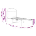 vidaXL Cadre de lit métal sans matelas avec tête de lit blanc 75x190cm