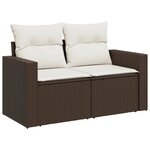 vidaXL Salon de jardin avec coussins 5 Pièces marron résine tressée