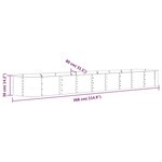 vidaXL Lit surélevé de jardin Acier enduit de poudre 368x80x36 cm gris
