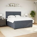 vidaXL Sommier à lattes de lit et matelas Gris foncé 180x200cm Velours