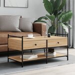 vidaXL Table basse chêne sonoma 99x50x50 cm bois d'ingénierie