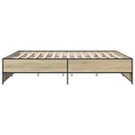 vidaXL Cadre de lit chêne sonoma 180x200 cm bois d'ingénierie et métal