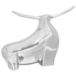 Sculpture de Taureau vidaXL Argent 37x44x17 cm Aluminium