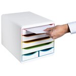 Module De Classement Big Box Maxi 6 Tiroirs Black Office - Blanc/arlequin - Exacompta