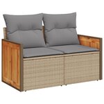 vidaXL Salon de jardin avec coussins 8 Pièces beige résine tressée