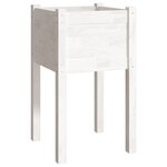 vidaXL Jardinières d'extérieur 2 Pièces Blanc 40x40x70 cm Bois de pin