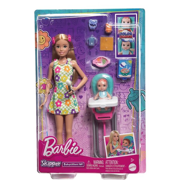 Barbie Coffret Baby-Sitter Repas de Bébé
