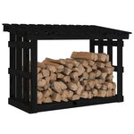 vidaXL Support pour bois de chauffage Noir 108x64 5x77 cm Bois de pin