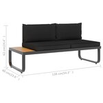 vidaXL Canapé d'angle de jardin à 5 places avec coussins Aluminium WPC