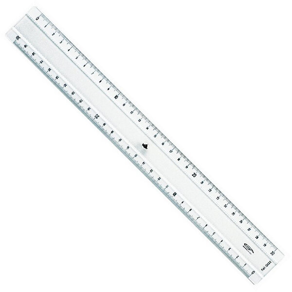 Règle transparente 2 biseaux + bosselage 30 cm
