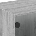 vidaXL Meuble TV avec portes en verre sonoma gris 68x37x42 cm