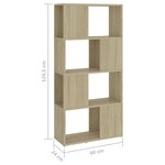 vidaXL Bibliothèque/Séparateur de pièce Chêne Sonoma 60x24x124 5 cm