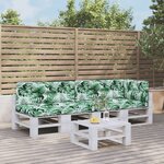 vidaXL Coussins de palette lot de 5 motif de feuilles tissu