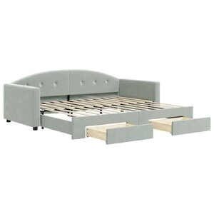 vidaXL Lit de jour avec gigogne et tiroirs sans matelas 90x200 cm