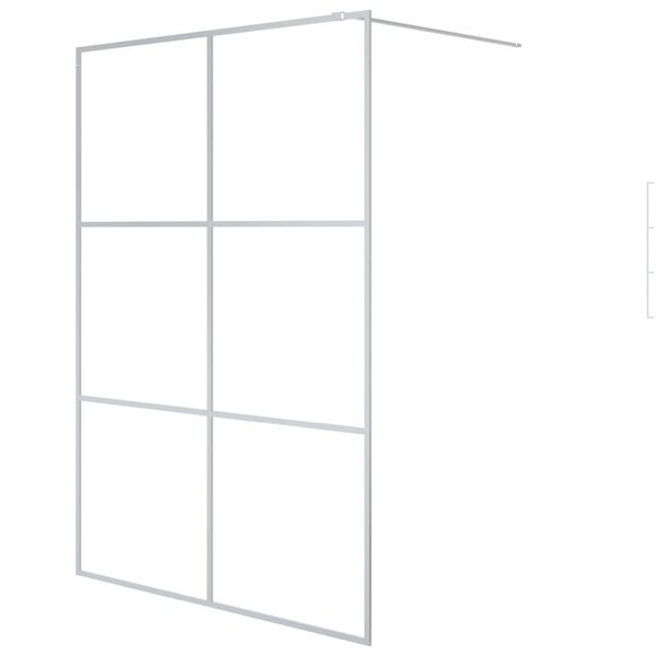 vidaXL Paroi de douche Argenté 140x195 cm Verre ESG transparent