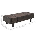 vidaXL Table basse Bois massif style vintage 120x55x35 cm